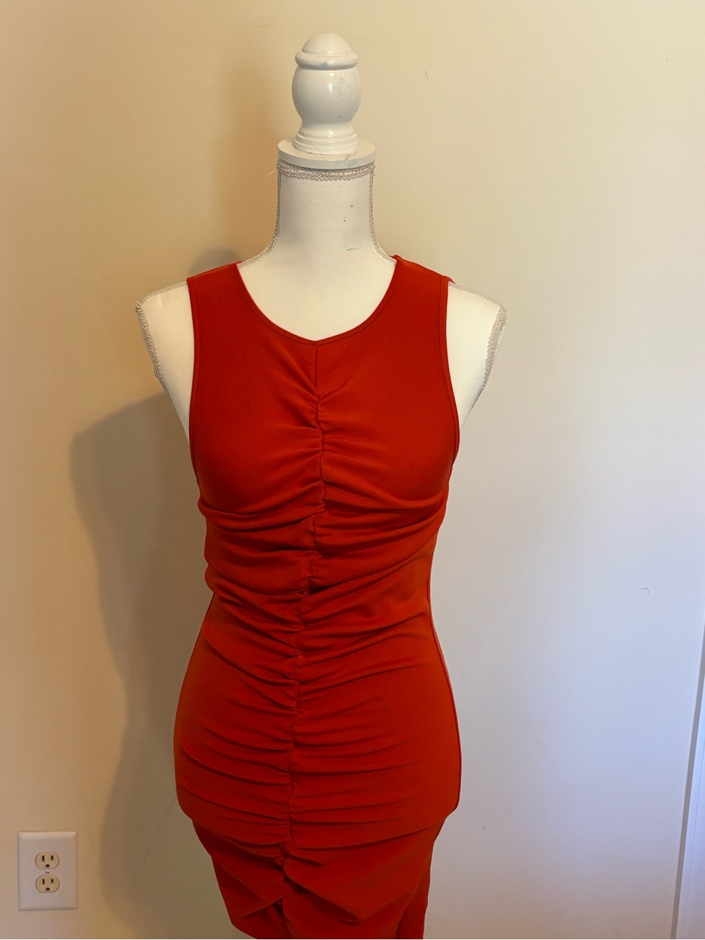 Zara Orange Ruched Dress